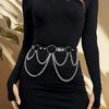 Gothic Clothing Accessory For Women Edgy Punk Belt Adjustable Wide Waist Chain Faux Leather Street Style Waistband
