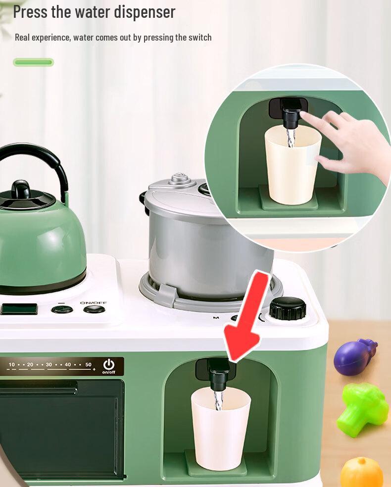 Kids' Kitchen Playset: Interactive Stove with Simulated Cooking and Spray Features - Perfect Pretend Play Gift
