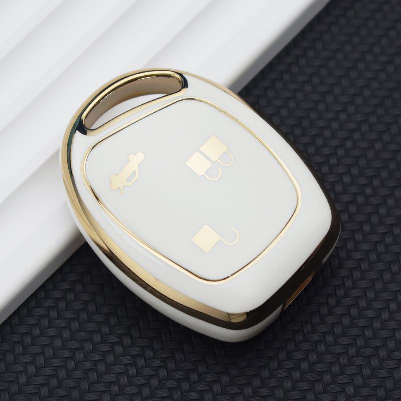 

Чехол-брелок с дистанционным управлением от автомобиля, чехол для Ford Focus Mondeo Festiva Fusion, костюм Fiesta KA, держатель с 3 кнопками, автозащита Key Case белый