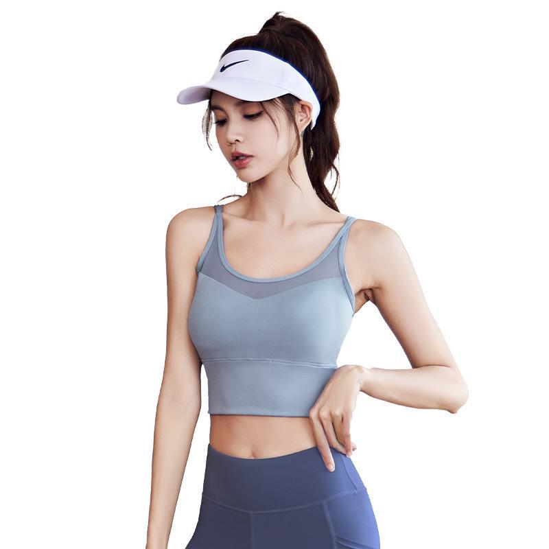 Juyitang Mesh Yoga Sports Bra - Shockproof, Beautiful Back Design, One-Piece Fitness Bra