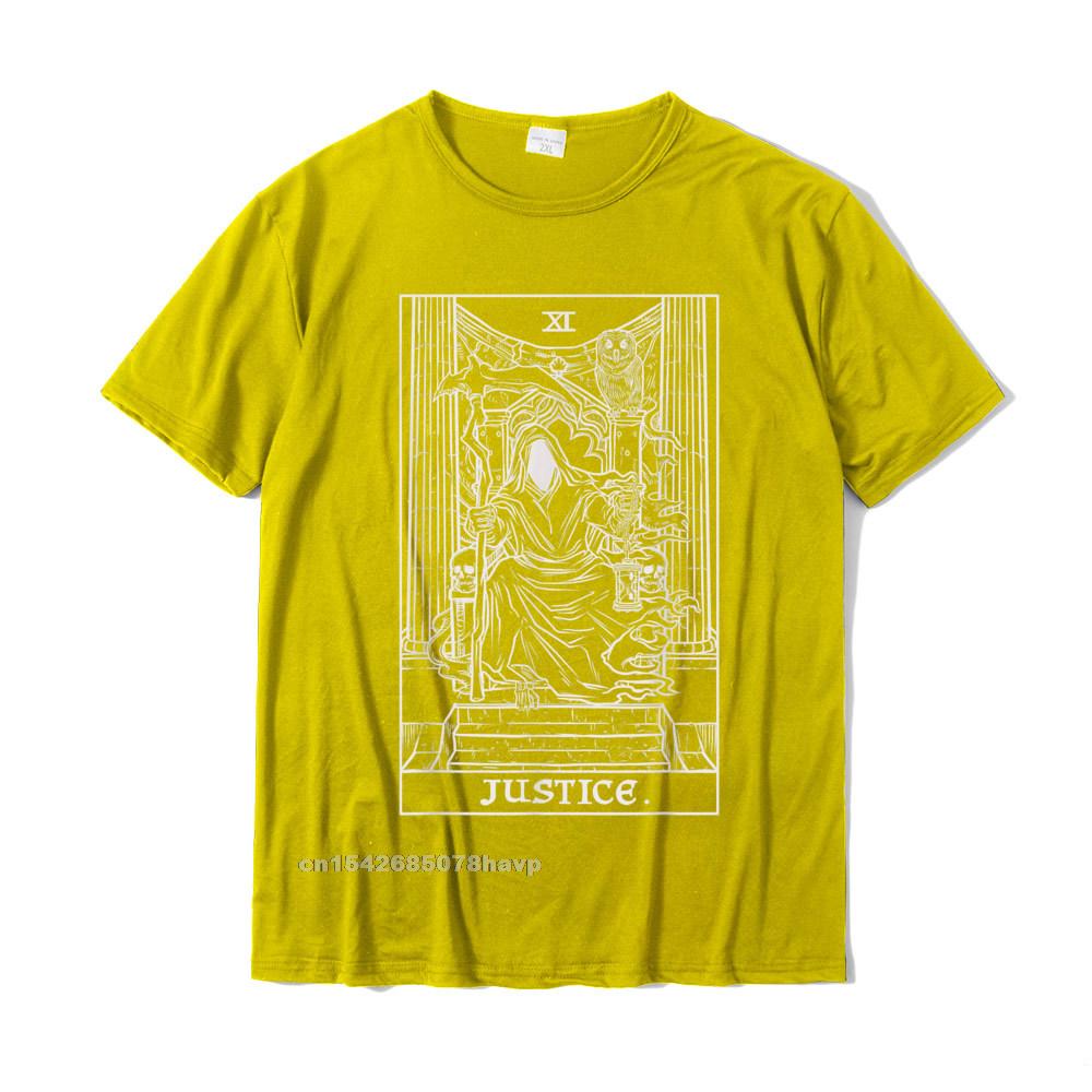 Justice Tarot Card Grim Reaper Halloween Goth Horror Occult T-Shirt Normal Cotton Tops Shirt Casual Discount T Shirts
