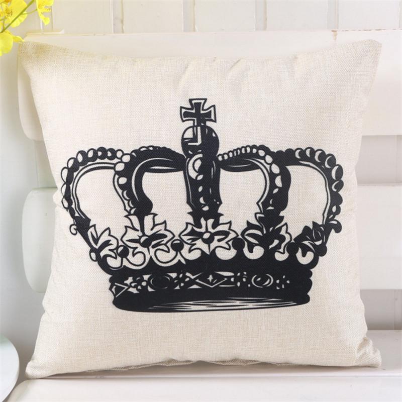 45x45cm Vintage Flag Printed Cotton Linen Home Living Room Sofa Cushion Cover Decoration Throw Pillowcase