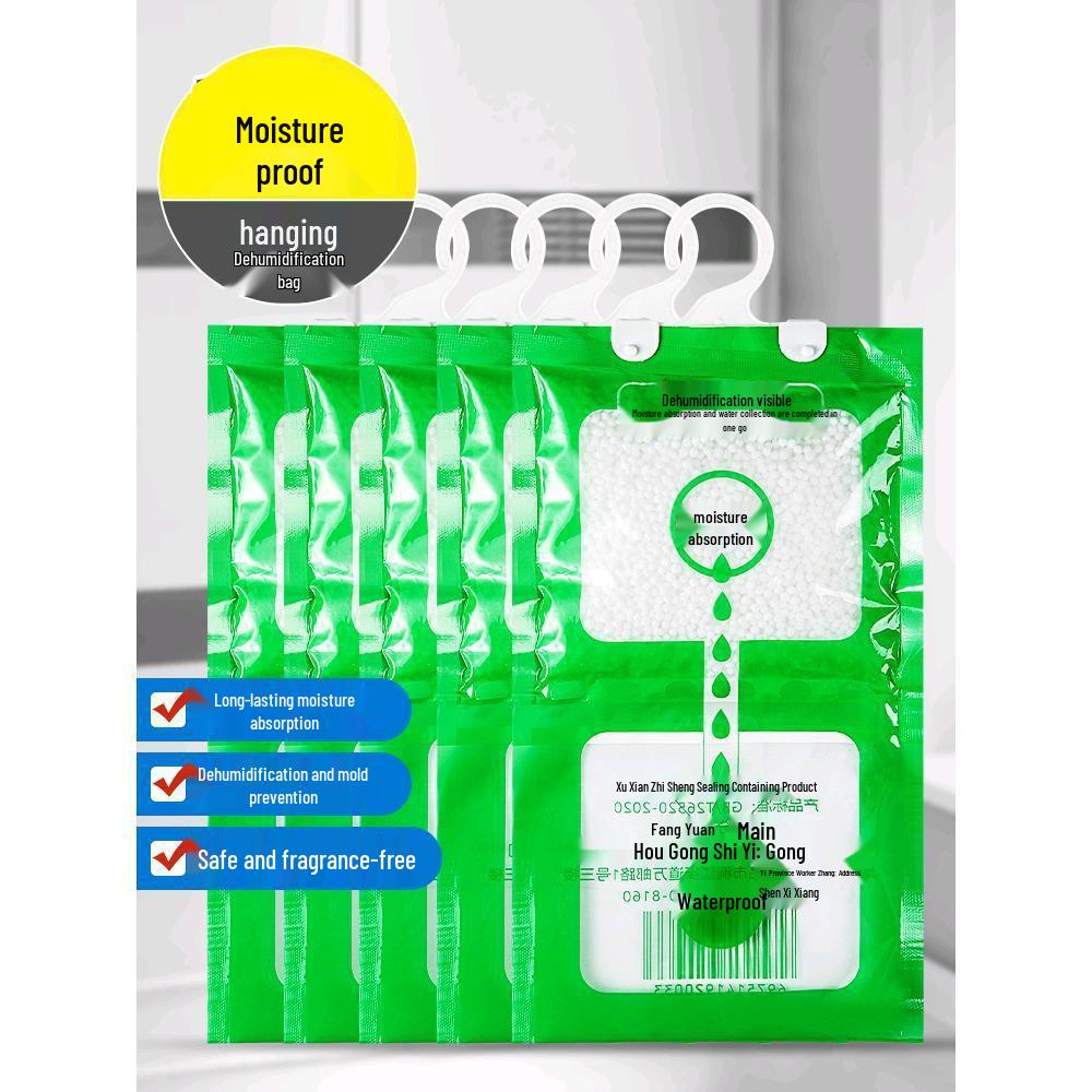 Hanging Dehumidifying Bag: Mold, Mildew & Moisture Absorption for Dorms & Wardrobes