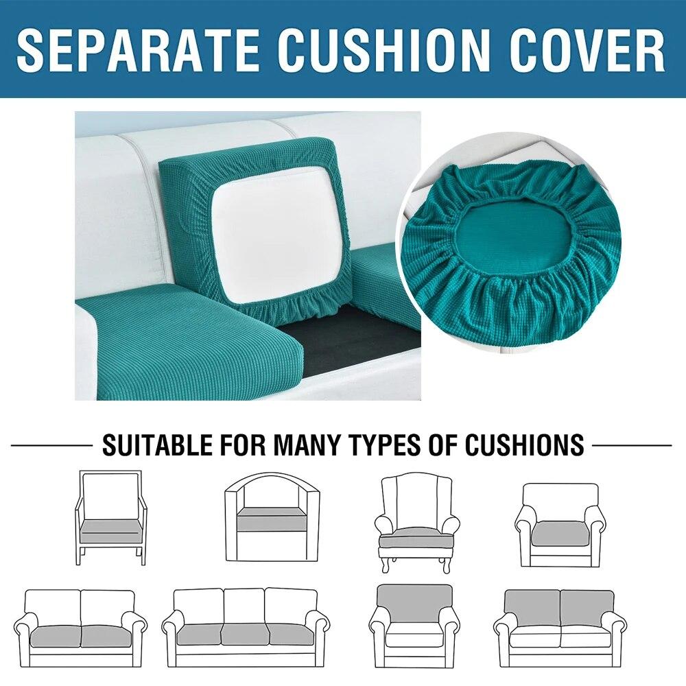Dicker Jacquard-Sofakissenbezug, elastische Sofasitzbezüge für das Wohnzimmer, Stretch-Couchbezug, Schnittsofabezug für L-förmiges Sofa