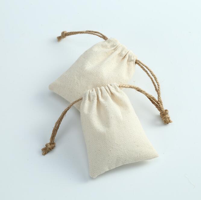 2‑Pack Cotton Linen Jewelry Storage Drawstring Pouch, Small Sundries Organizer Bag