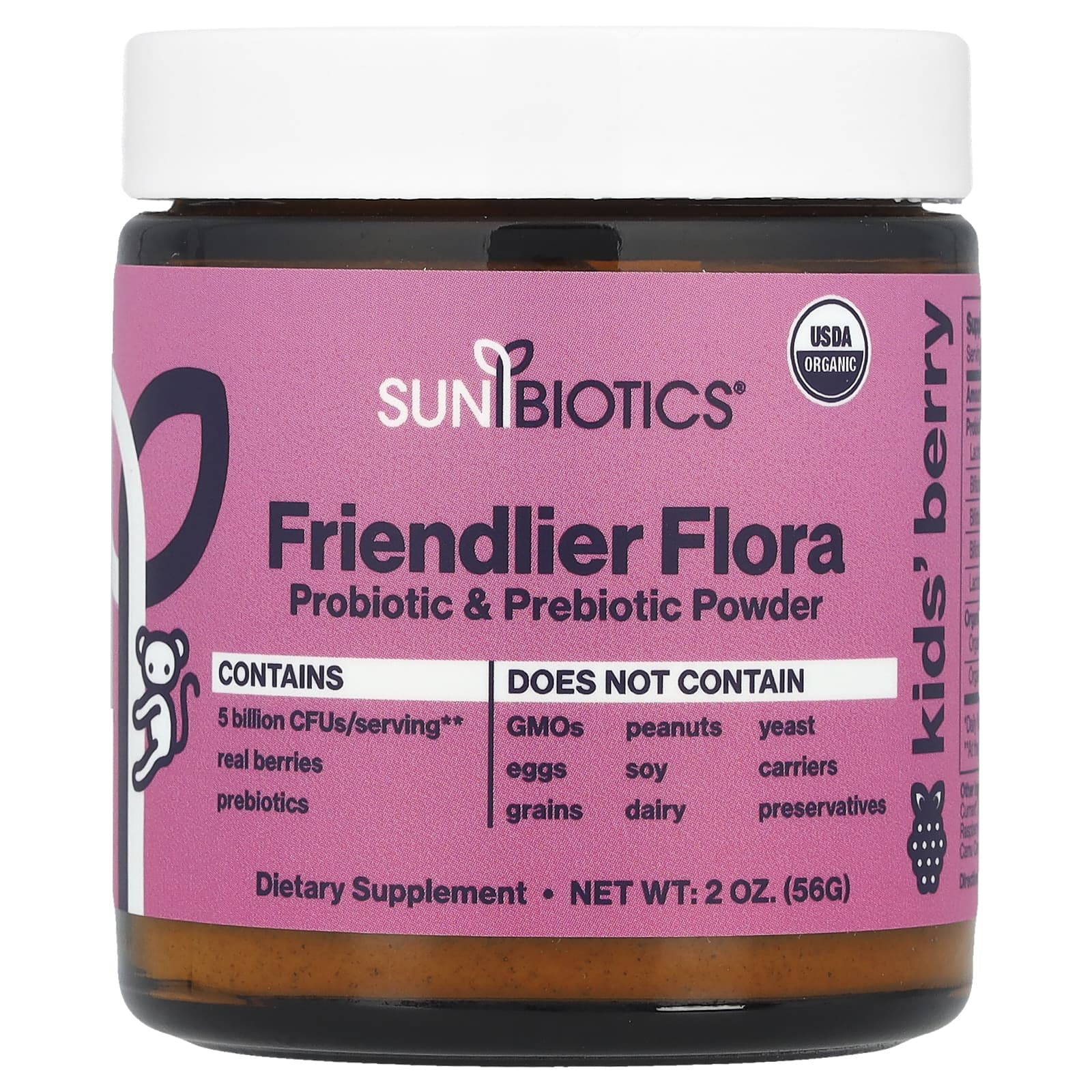 

Flora, Probiotic & Prebiotic Powder, Berry Flavor, 5 Billion CFU, 56G (2Oz)
