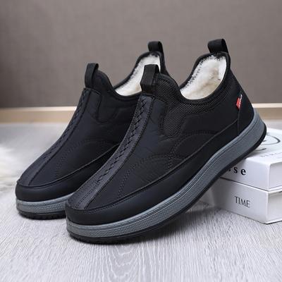 Winter Men's Cotton Shoes Piled and Thickened Wool Warm Shoes Non-slip and Waterproof One-pedal Dad Shoes