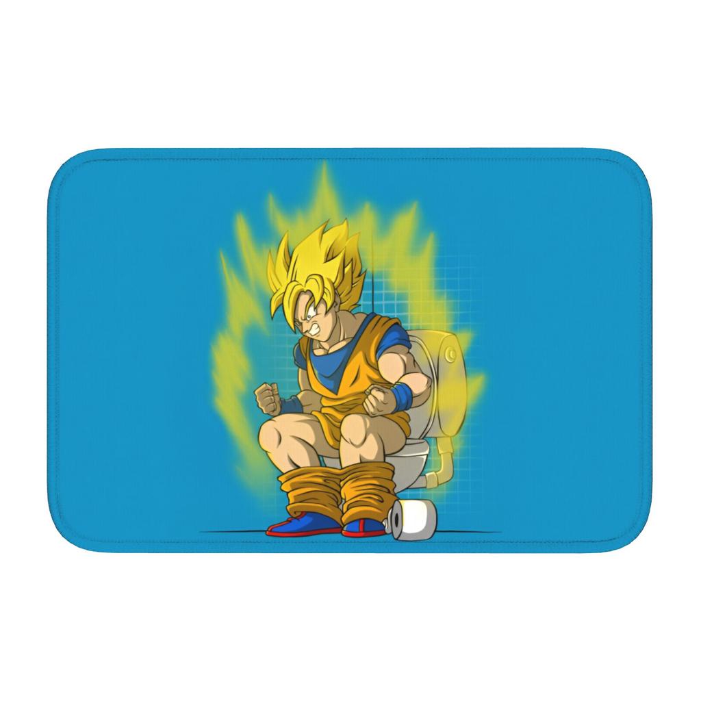 Custom Goku Anime Doormat Non-Slip Entrance Welcome Kitchen Bath Floor Door Mat Cute Cartoon Toilet Living Room Carpet Rug