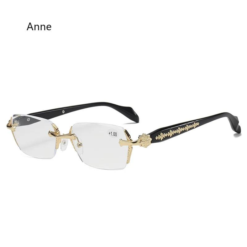 Anti Blue Light Rimless Reading Glasses Fashion Women Men Diamond Cut Edge Presbyopic Eyeglasses Anti-fatigue Eyewear