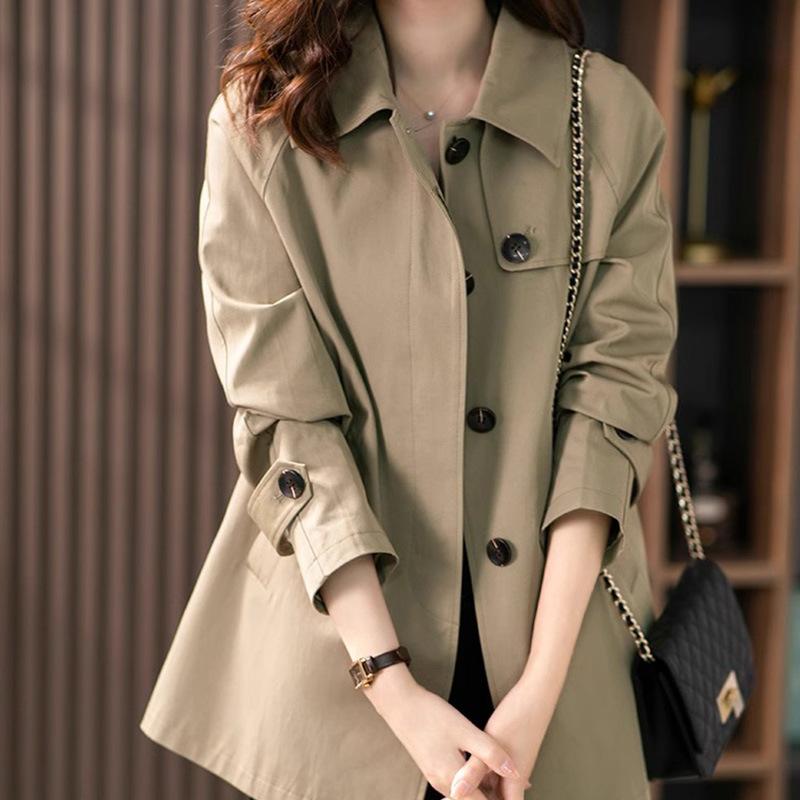 Short trench coat textured coat spring fashion high sense spring and autumn women's clothing autumn women's