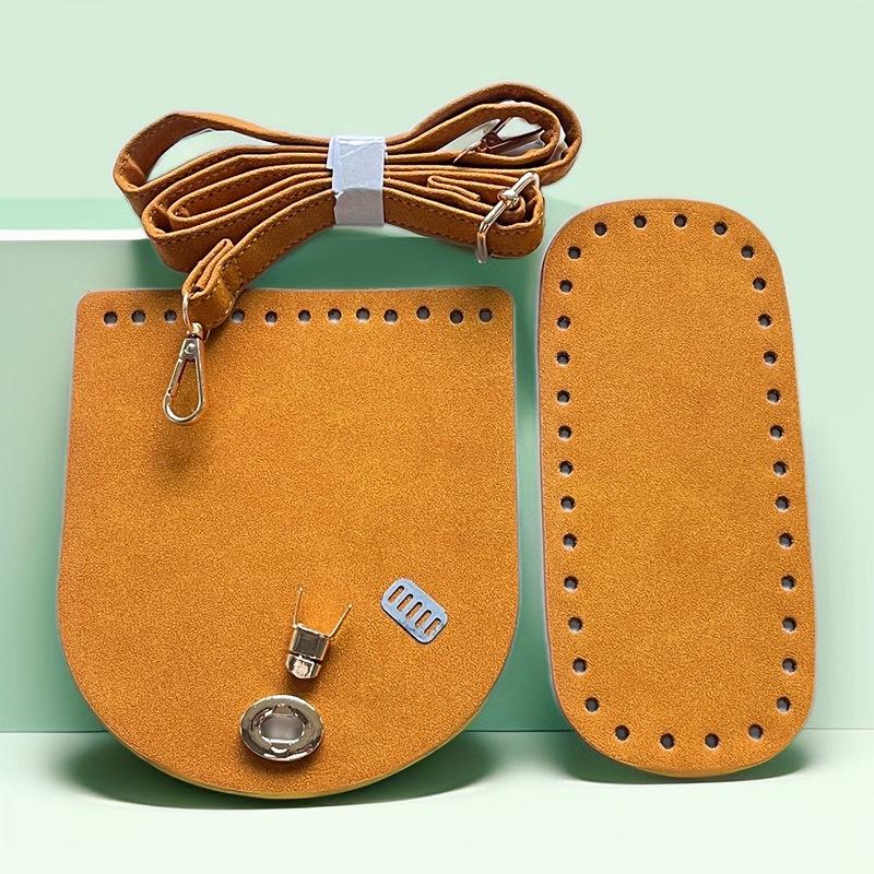 "Bolsa de vime feita à mão com alça longa e acessórios faça você mesmo"