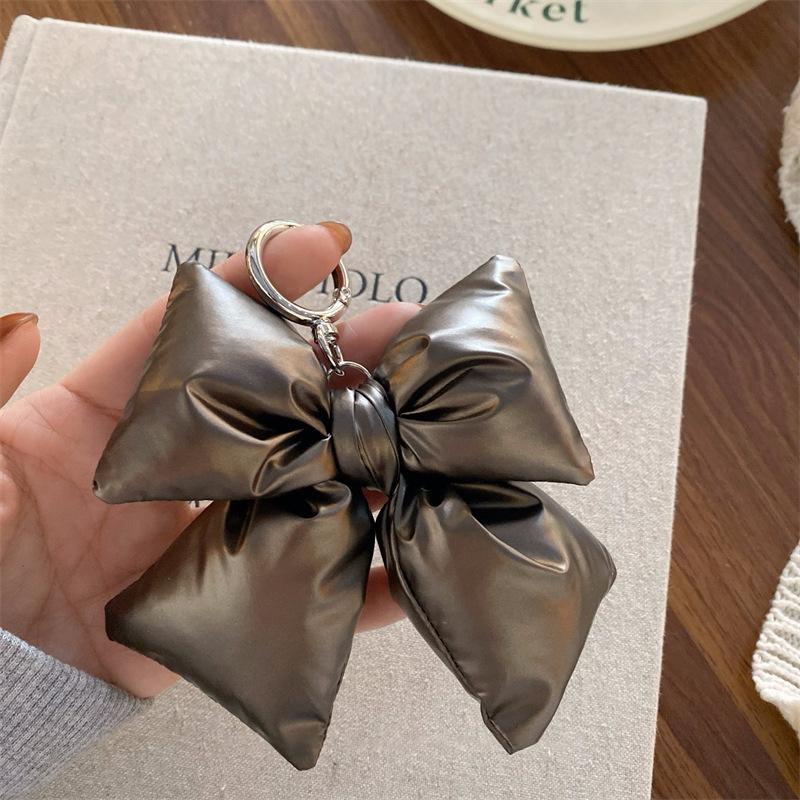 

Брелок с бантом из искусственной кожи Подвеска-шарм с высококачественной текстурой Подвеска для ключей Ювелирное изделие для девушки, женщины, подарок, украшение для сумки