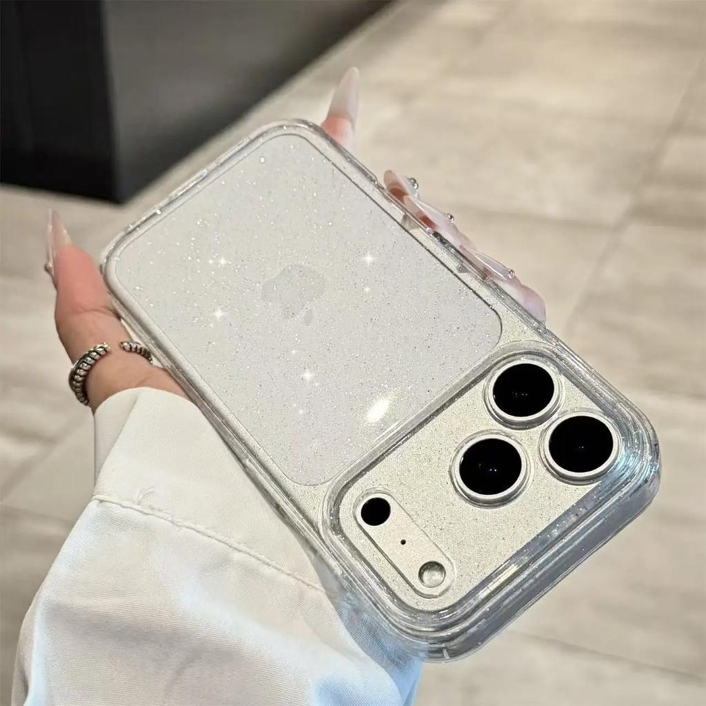 Módní třpytivý silikonový průhledný kryt na telefon pro iPhone 17 16 15 14 13 Pro Max Plus 17Pro 17Air Průhledný měkký TPU kryt