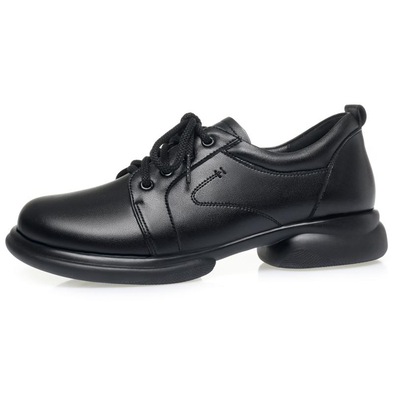 Fashion AIYUQI 2025 new women's leather shoes Non-slip and comfortable work shoes for women Large size lace-up Oxford shoes female