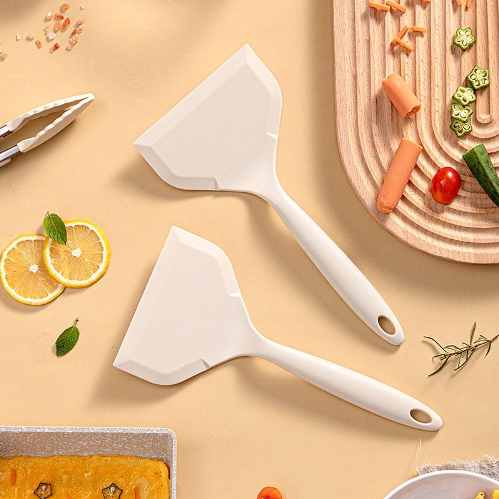 

Non Stick Wide Spatula Turners Japanese Style Tamagoyaki Spatula Silicone Pancakes Shovel Pizza білий