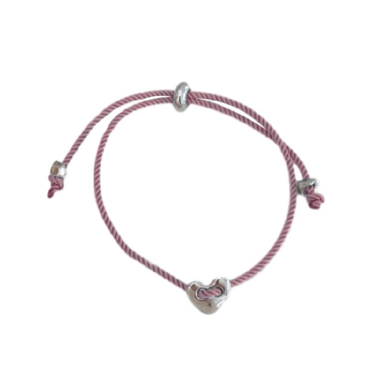 

Adjustable Cord Bracelet Alloy Material Wrist Jewelry Perfect for Fashion Lovers розовый