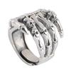 Punk Skull Claw Ring Adjustable Plated Gothic Retro Unisex Statement Jewelry Men Women Couples