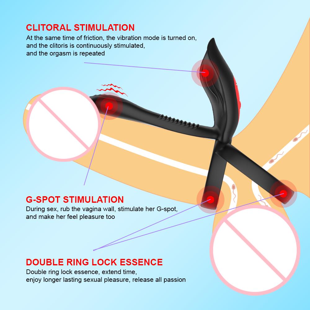 Vibrating Penis Ring Dual Cock Ring For Couple Wireless Remote Control Clitoral Stimulation Delayed Ejaculation Sex Toys For Men