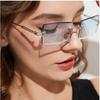 Rimless Sunglasses Ocean Film Progressive Film Sunglasses Metal Square Fashion Sunglasses Women's Sunglasses