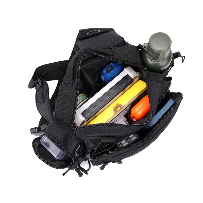Large Capacity Luya Bag Multifunctional Fanny Pack Fishing Rod Bag Tactical Backpack Crossbody Bag Fishing Plug Rod Fishing Gear Bag Rod Bag