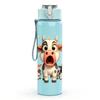 1PC Funny Cow Farm Animal Pattern 750ml Color Plastic Sports Water Bottle Leakproof Flip Straw Lid Suitable for Sports Office Home Use