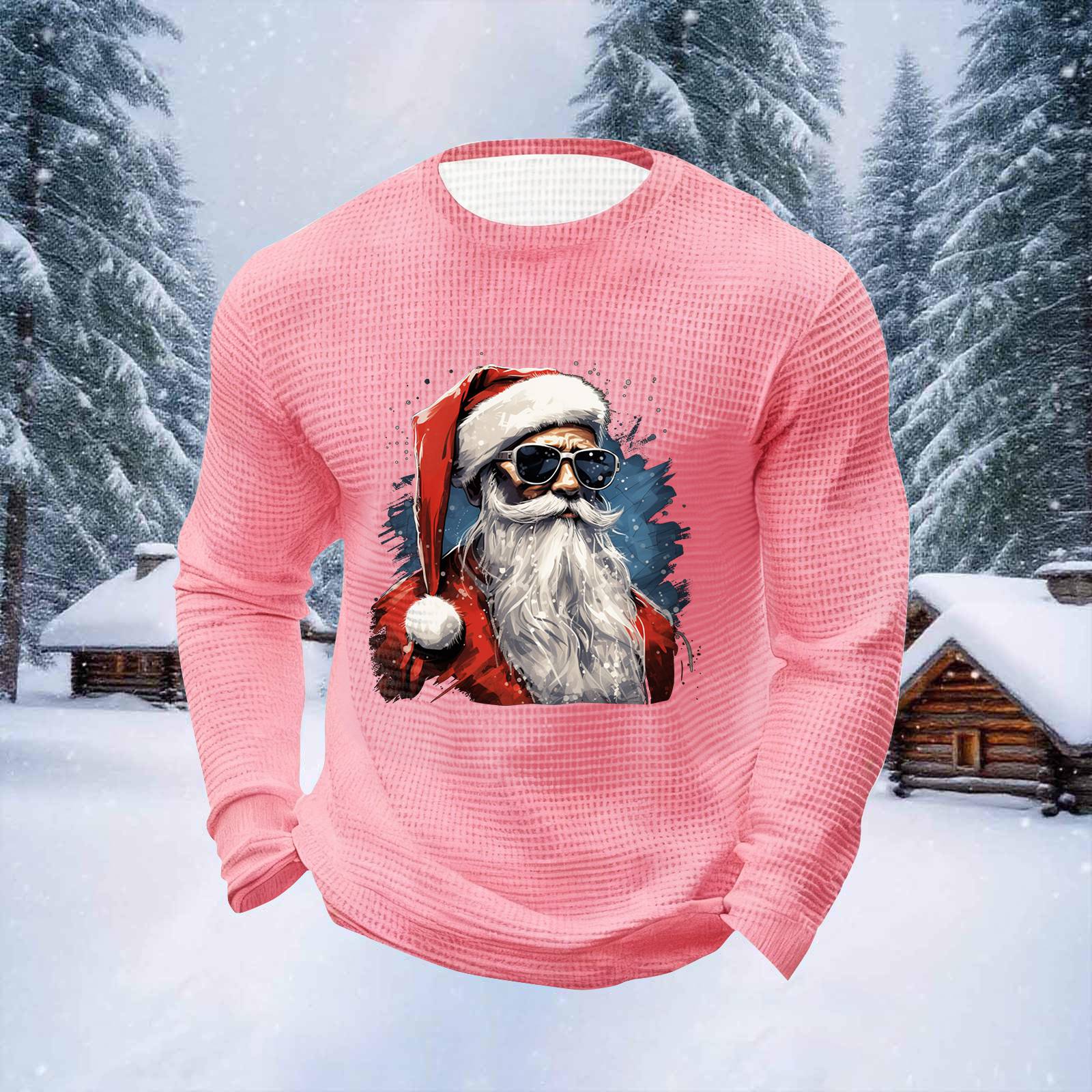 

Мужские топы с рождественским принтом, с круглым вырезом и длинными рукавами, мужские спортивные топы больших размеров в повседневном стиле с круглым вырезом L