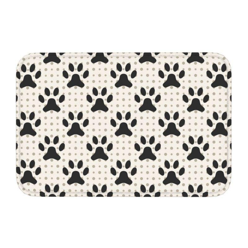 Buntes HundePfotenMuster Willkommen Eingangstür Matte Rutschfeste Teppiche für Schlafzimmer Dekor Heim Wohnzimmer Dekoration Küchenboden Matte