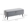 Bench, Storage Bench, Upholstered Bench, Linen Look, up to 150kg, 101x38.5x44.5 cm, Grey