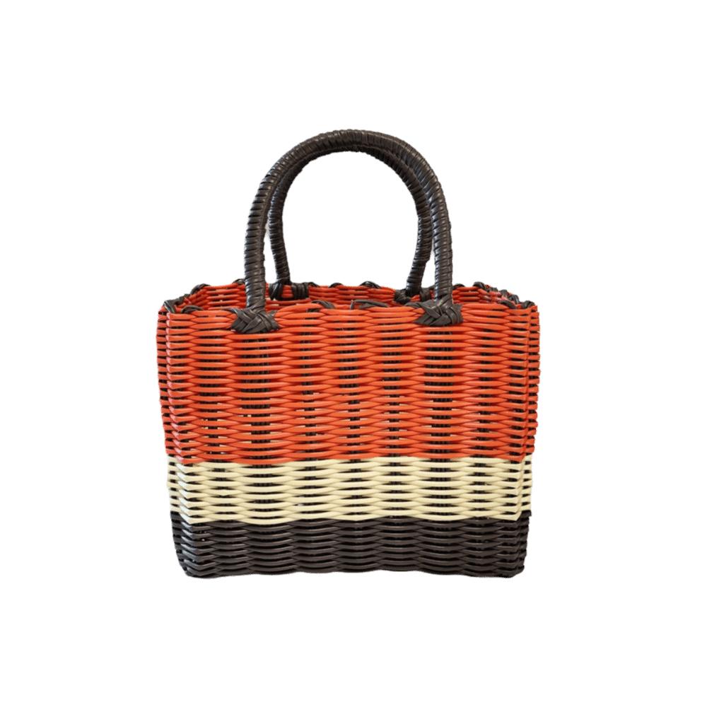 Square Storage Basket Plastic Woven Handbag Creative Hanging Baskets  Home Decoration