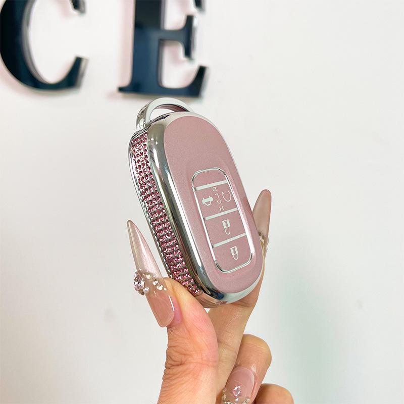 Premium Women's Car Key Case for Honda Accord, Civic, CR-V, Fit, Odyssey, Vezel, Lingpai, and XR-V