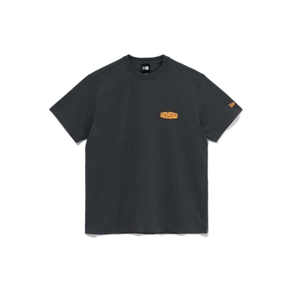 New Era Letter Logo Printed Short Sleeve T-Shirt Unisex T-Shirts Black 13546425