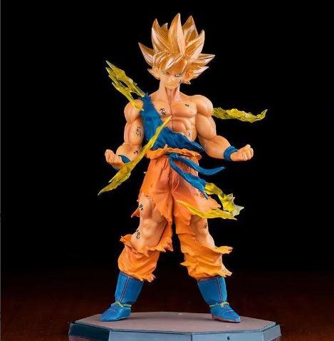 @Dragon Ball Z Son Goku Anime Figure Battle Damage Shockwave Manga Statue Pvc Action Figurine Collectible Model Doll Toys Gift