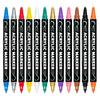 12Pcs/set Large Capacity 12 Color Double Head Soft Head Acrylic Marker Watercolor Pen Children's Drawing Pen Stationery Set