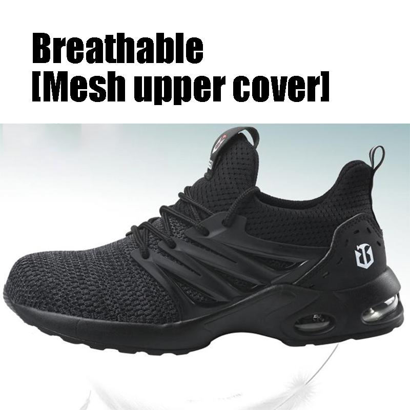 Men's Shoes Safety Shoes Lightweight Sports Casual Air Cushion Shoes Steel Toe Cap Anti Impact Anti Puncture Labor Protection Shoes