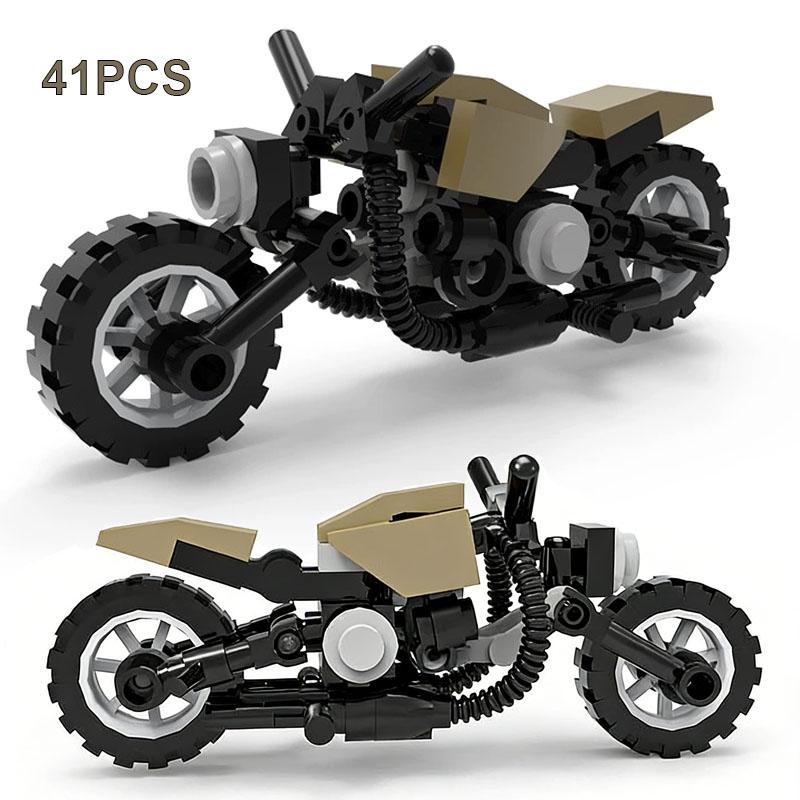 Mini Motorcycle Building Blocks Motorbike Moc Bike Vehicle Racing Small Particle Assembly Model Kid Toy Birthday Gift