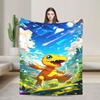 Digimon Adventure Blanket  Warm Soft Aesthetic Plush Bedding Throws For Couch Chair Sofa Bed Travel Flannel Bedspread Bed Cover