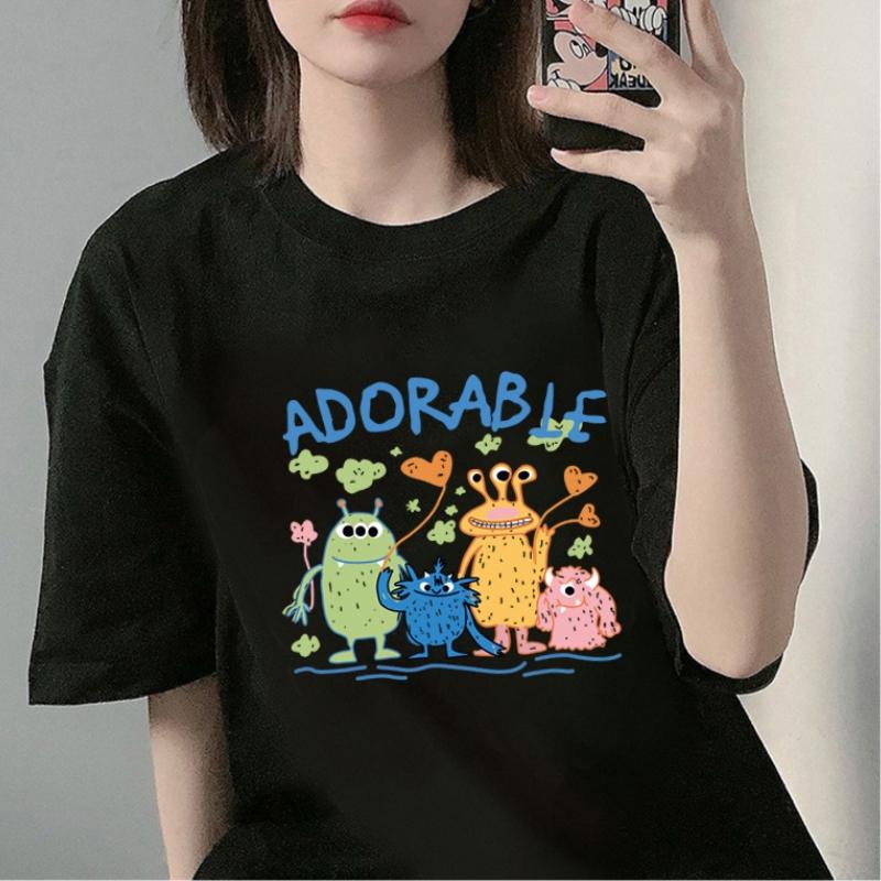 GMXIA Sommer Vintage Damen T-Shirt mit Aufdruck Reine Baumwolle Kurzarm T-Shirt Damen Ins Mode Locker Lässig mit Damenoberteil