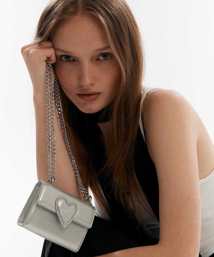 Christine Project Twist Heart Micro Bag(Silver Glass)