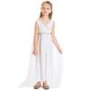 Halloween Greek Mythology Statue of Liberty Costume: Girl's White Cape & Long Dress