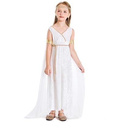 Halloween Greek Mythology Statue of Liberty Costume: Girl's White Cape & Long Dress