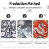 DIY Pearl Bead Art Canvas Dragon Pattern Frameless Creative Craft Painting Kit for Relaxing Home Wall Decoration