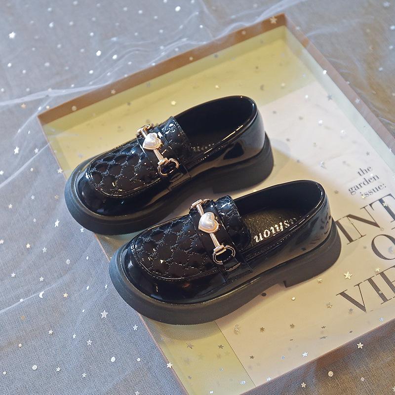Girls' small leather shoes2026Spring and Autumn Little Girls' Soft Sole Shoes, Children's Non-Slip Black Retro Performance Shoes for Young Children