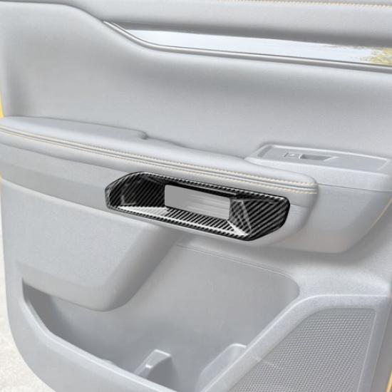 For Ford Ranger -2025 ABS Carbon Fiber Inner Door Handle Bowl Cover Trim 4P