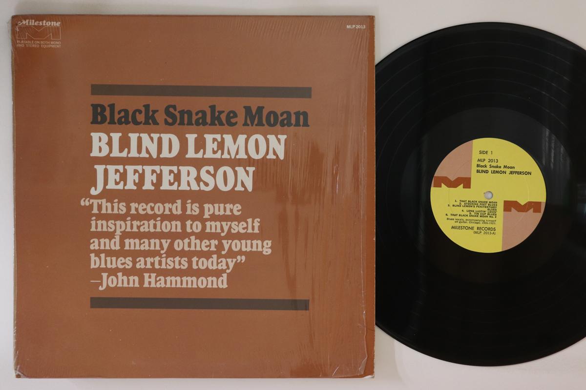 

LP Record BLIND LEMON JEFFERSON Black Snake Moan MLP2013 MILESTONE 1970 US Blues Used