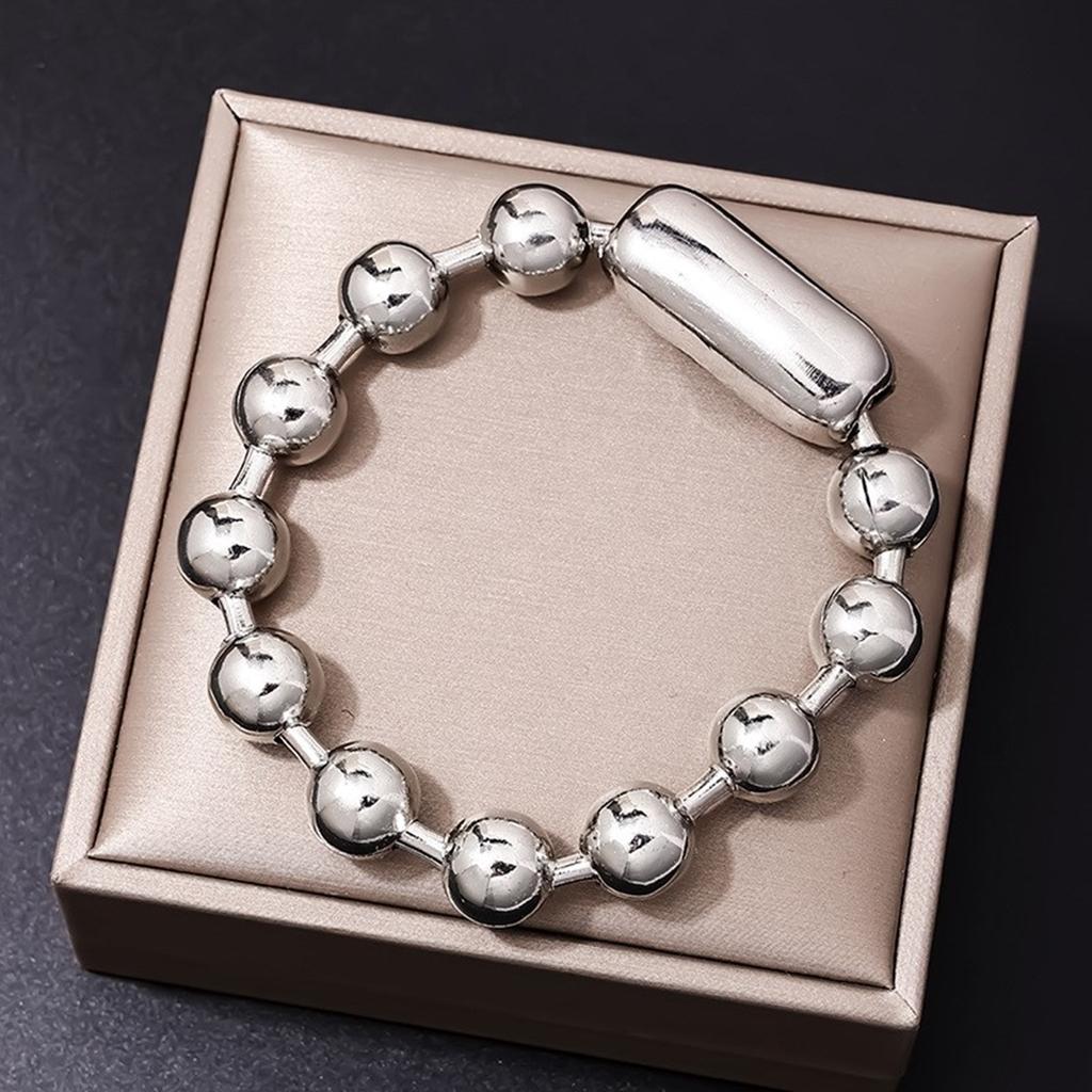 Fashionable Hip Hop Style Beads Bracelet for Men Christmas Valentine Gift Vintage Bead Ball Bracelet