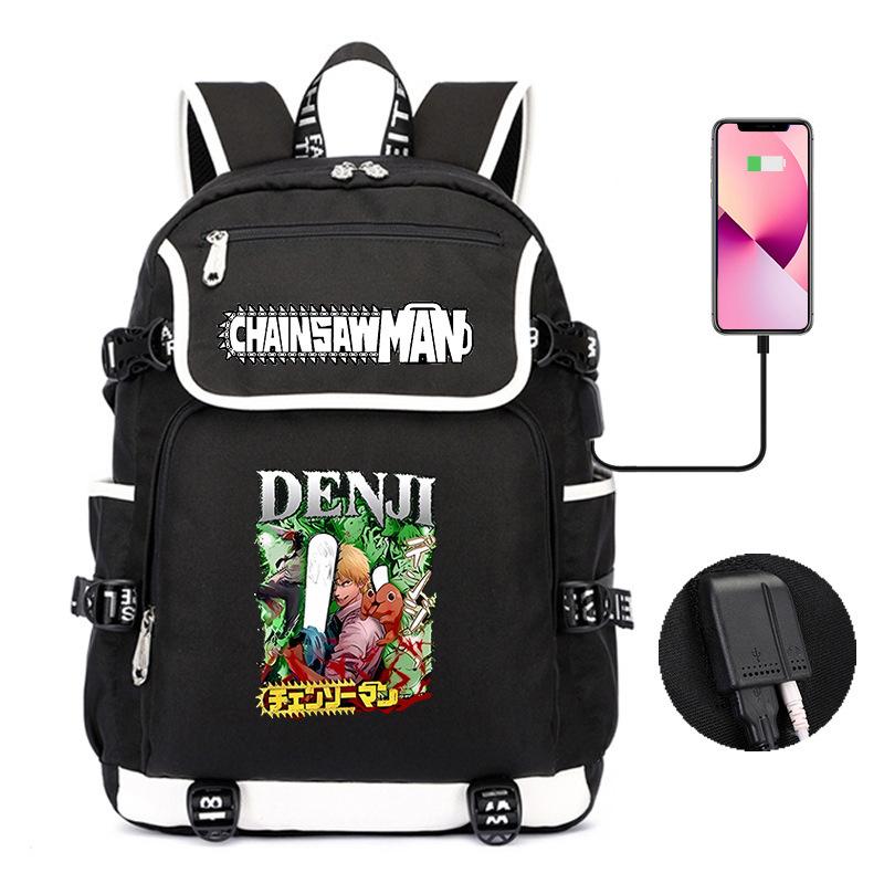 Chainsaw Man Backpack Teen Student School Bag Usb Computer Bag
