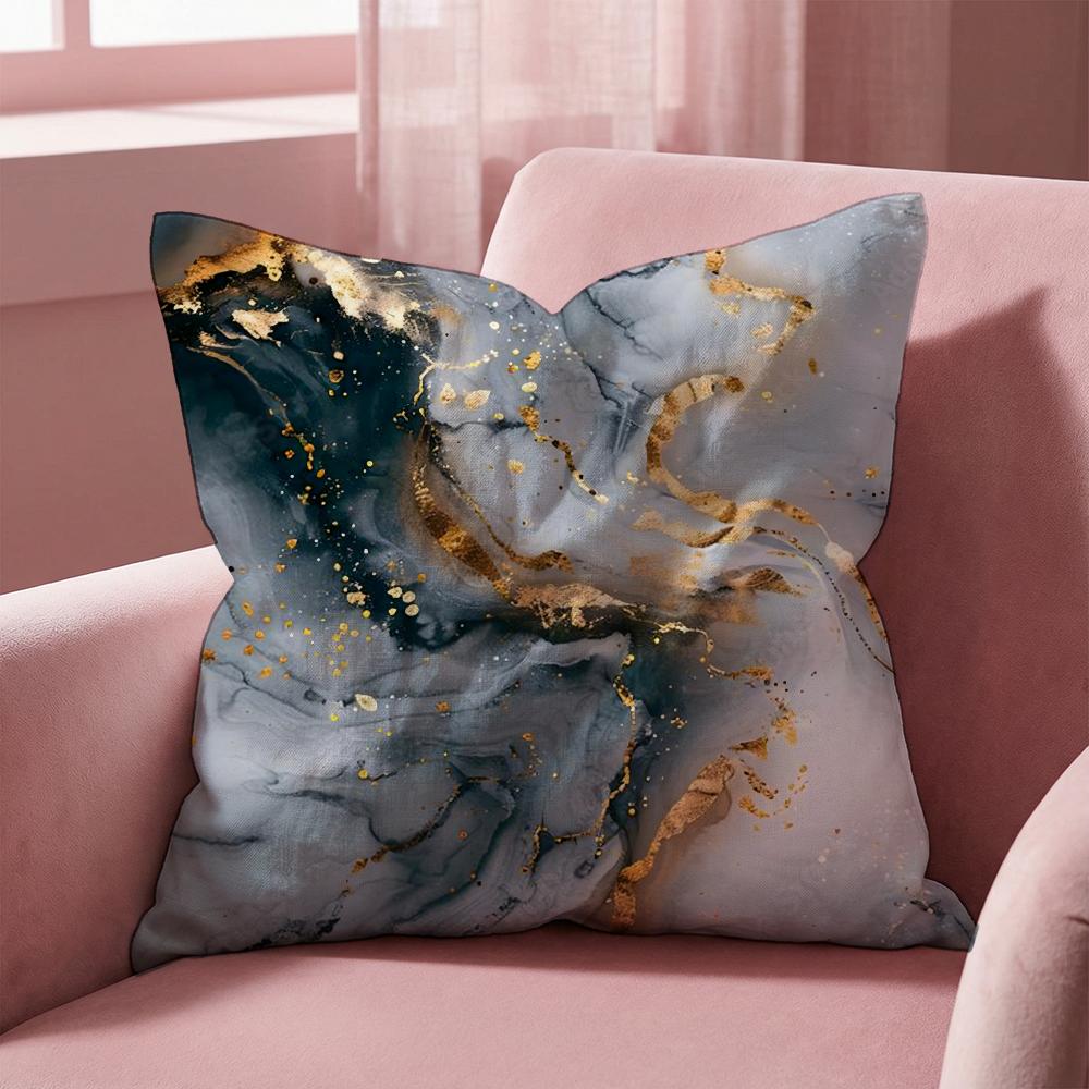 Minimalist Marble Patterned Cushion Cover Multi-Scene Pillow Cover for Home & Car - Reversible, Soft & Durable for Daily Use