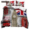 UK London Style King Queen Duvet Cover British Elements Bedding Set For Teens Adults London Bridge Big Ben Polyester Quilt Cover