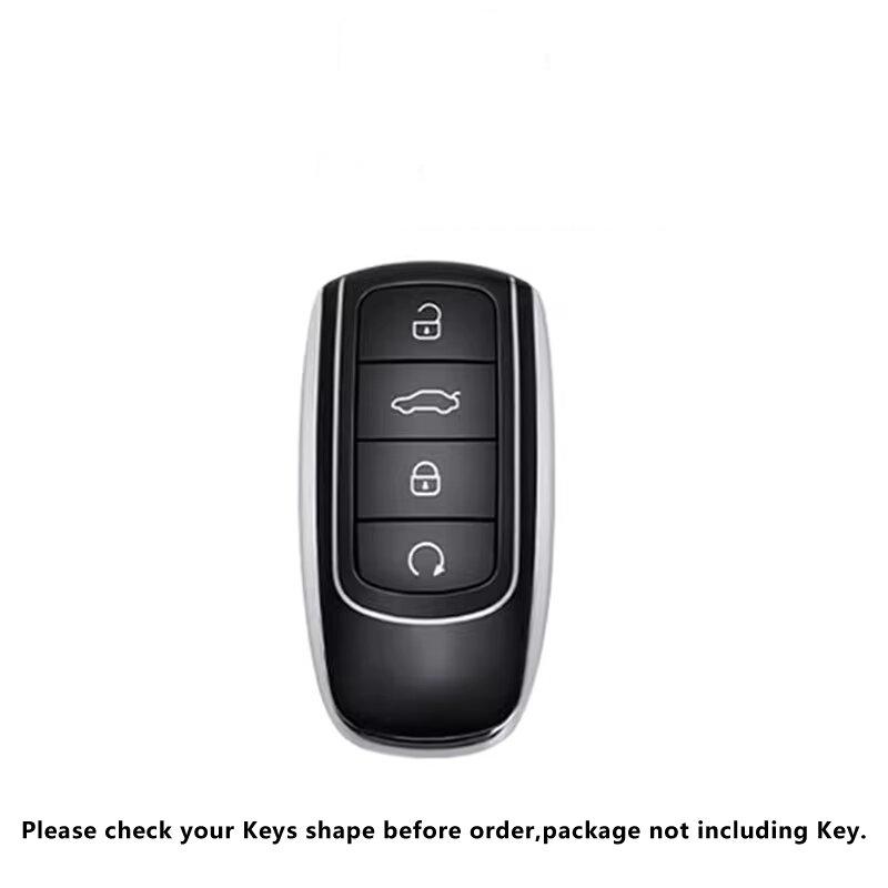 Zinc Alloy Leather Car Key Case, For Chery Omoda C5 E5 C9 5 9 Ev Phev 7 8 Pro Plus , Protected Keychain Bag, Car Accessories