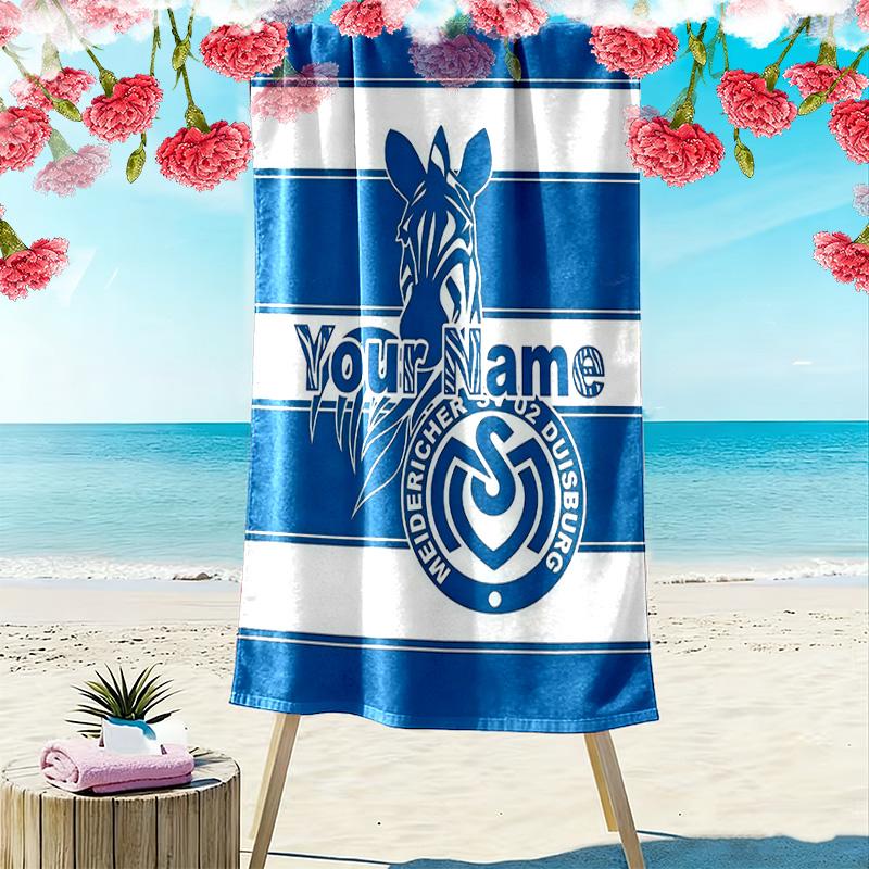 Msv Duisburg Benutzerdefinierter Name Aufdruck Strandtuch Groß Weich Schnelltrocknend Handtuch Für Strand Camping Schwimmen